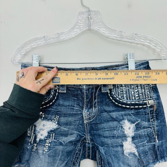 Miss Me Jeweled Cut Off Denim Shorts Women’s Size 25 - Picture 2 of 6